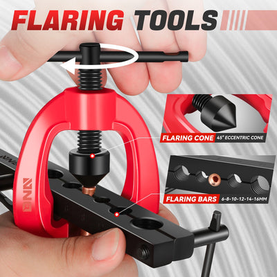 3 in 1 T-Shaped Flaring Tools Kit <br> w/ Two Bendable 180 Degrees Pipe Benders