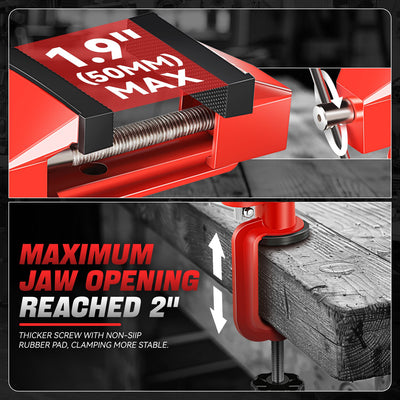 3 in. Jaw Width Vise Table Vice w/ Drill Clamp <br> Maximum Jaw Opening Reached 2 in.