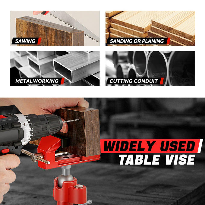 3 in. Jaw Width Vise Table Vice w/ Drill Clamp <br> Maximum Jaw Opening Reached 2 in.