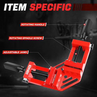 Quick Release Corner Clamp(2.75 in. Max) <br> w/2 Rotating Handle and Movable Jaws