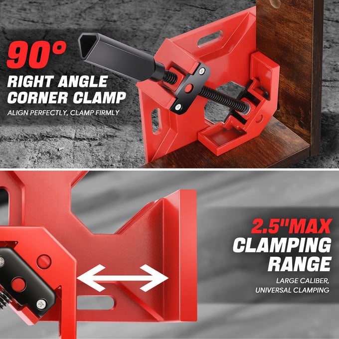 Quick Release Corner Clamp(2.55 in. Max ) <br> w/2 Rotating Handle and Movable Jaws