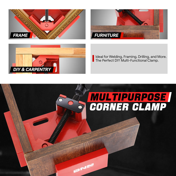 Quick Release Corner Clamp(2.55 in. Max ) <br> w/2 Rotating Handle and Movable Jaws