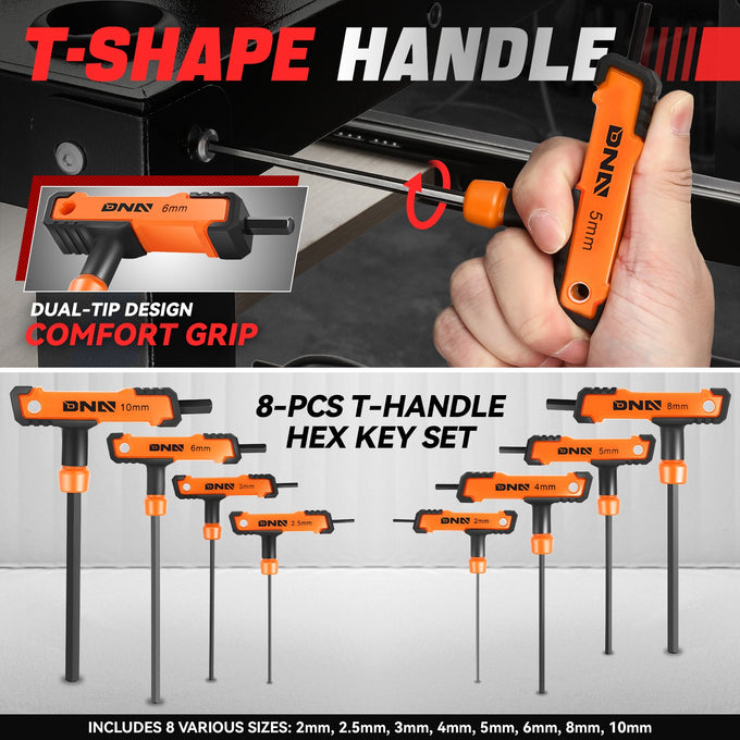 8pc 2-10mm Hex key set[A Variety Of Color Options]<br> w/ Storage Box