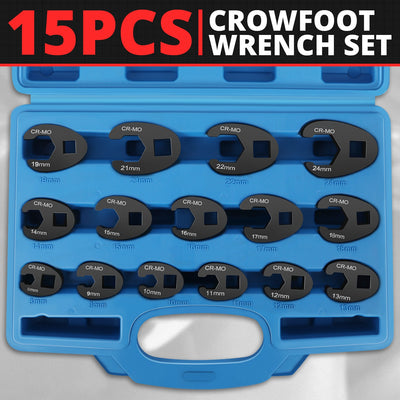 15pc Crowfoot Flare Nut Tool Kit <br> W/ Storage Box