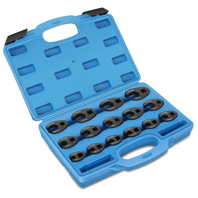 15pc Crowfoot Flare Nut Tool Kit <br> W/ Storage Box