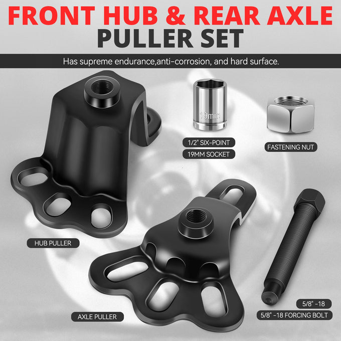 5pc Slide Hammer and Puller Set <br> Fits most w/Independent Front Wheel Suspension