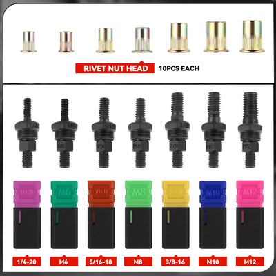3-in-1 14 in. Wrench Rivet Nut Tool Set <br> w/Storage Box