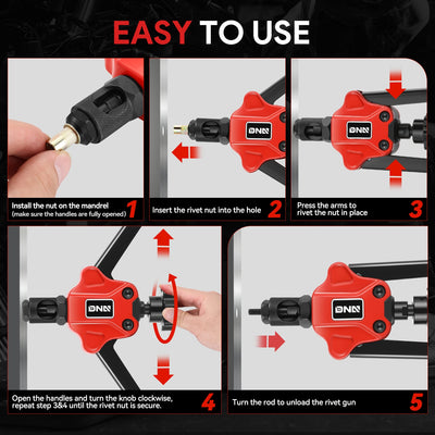 3-in-1 14 in. Wrench Rivet Nut Tool Set <br> w/Storage Box