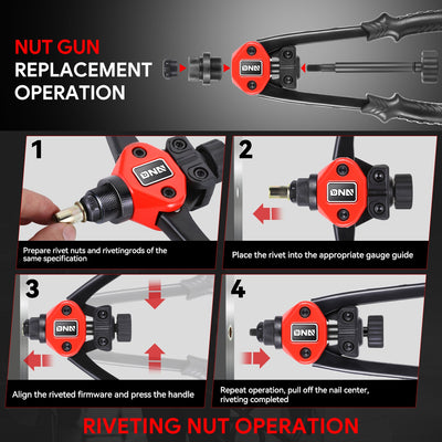 3-in-1 12 in. Wrench Rivet Nut Tool Se <br> 10 x 14 x 3.5 inches