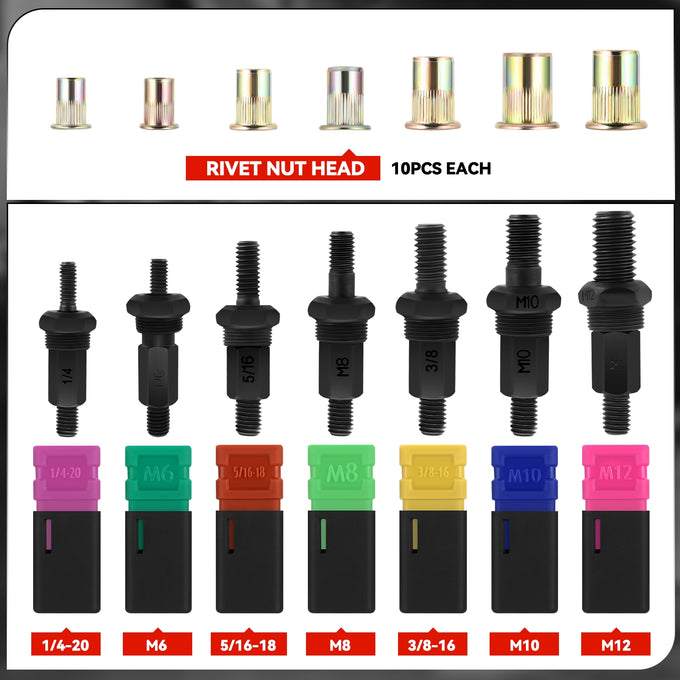 12 in. Wrench Rivet Nut Tool Set <br> 10 x 14 x 3.5 inches