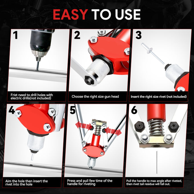17 in. Rivet Gun Wrench Tool Kit Set <br> 17 x 4.8 x 1.5 in.