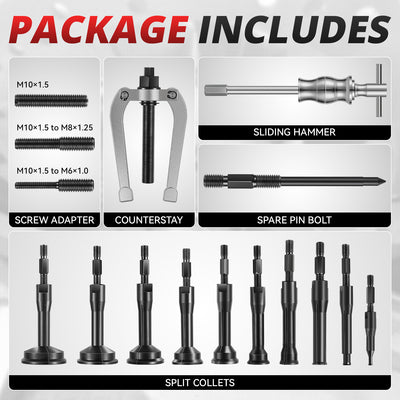 16pcs Blind Hole Bearing Puller Set Tool Kits <br> W/Easily Transportable Case