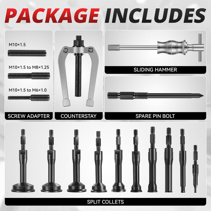 16pcs Blind Hole Bearing Puller Set Tool Kits <br> W/Easily Transportable Case