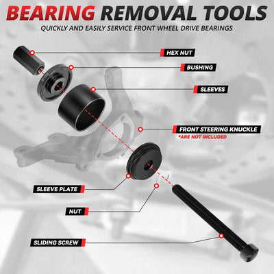 23pcs Wheel Bearing Puller Adapters Kit <br> W/Storage Bag