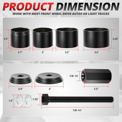 23pcs Wheel Bearing Puller Adapters Kit <br> W/Storage Bag