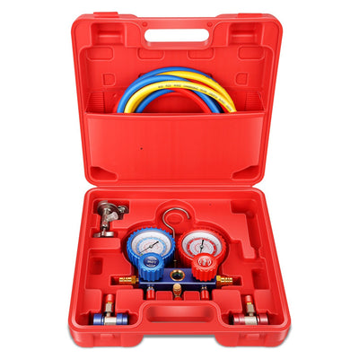 3-Way AC Manifold Gauge tool Sets <br> W/Hoses & Adapter