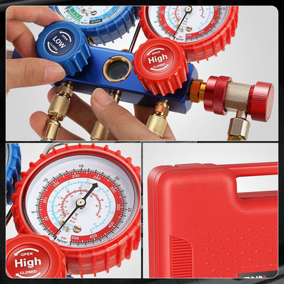 3-Way AC Manifold Gauge tool Sets <br> W/Hoses & Adapter