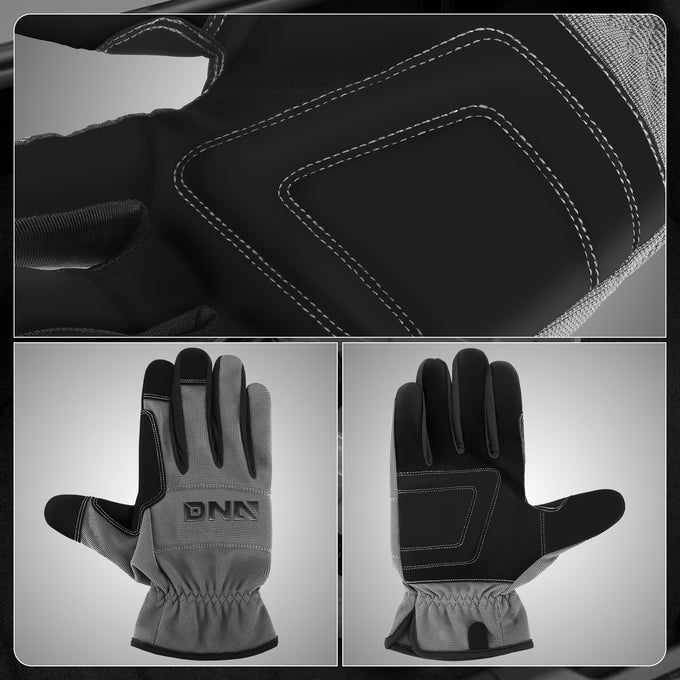 2 Pairs w/PU Coating Mechanic Gloves <br> Elastic Wrist Cuff