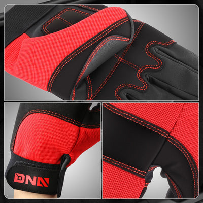 4 Pairs Black Microfiber Patch Mechanic Gloves <br> Double Stitched Technology