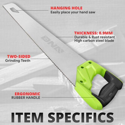 2PCS 17 in. 7 Bi-Ground Hand Saw <BR> W/Hanging Hole Design