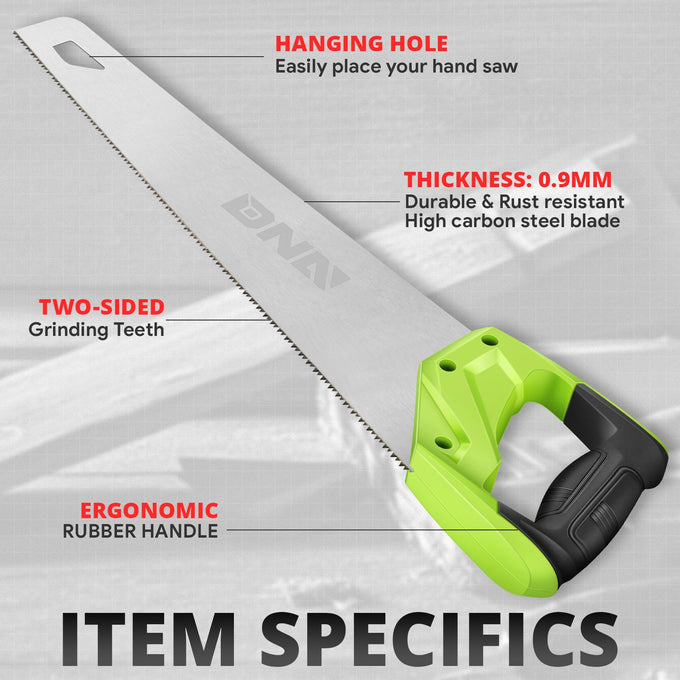 2PCS 17 in. 7 Bi-Ground Hand Saw <BR> W/Hanging Hole Design