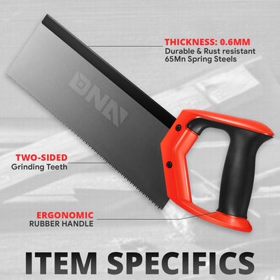 2PCS 12 in. 9 Bi-Ground Teeth Hand Saw <BR> W/Hanging Hole Design