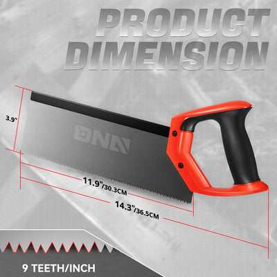 2PCS 12 in. 9 Bi-Ground Teeth Hand Saw <BR> W/Hanging Hole Design