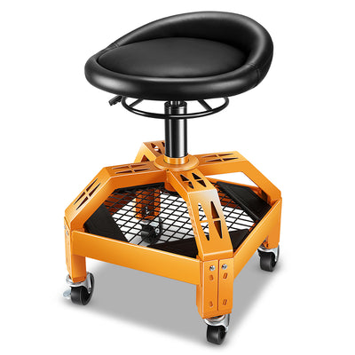 Pneumatic Rolling Padded Seat W/Wheels <br> 22.5 to 26.8 in. Adjustable Height
