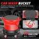 Heavy Duty 15L Car Washing System Bucket Set<br>w/ 5 Swivelling Casters