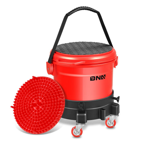 Heavy Duty 15L Car Washing System Bucket Set<br>w/ 5 Swivelling Casters