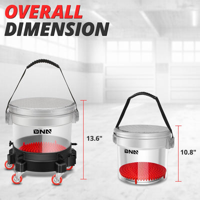 Heavy Duty Transparent 15L Car Washing System Set<br>w/ 5 Swivelling Casters