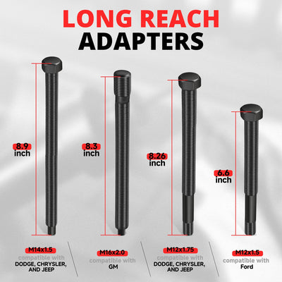 Long Reach Harmonic Balancer Install Kit <BR> W/ 4 long bolts & a nut/bearing assembly