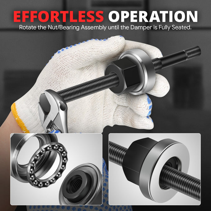 Long Reach Harmonic Balancer Install Kit <BR> W/ 4 long bolts & a nut/bearing assembly