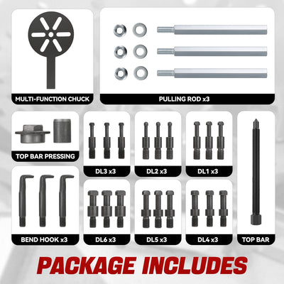 Bearing Extractor Removal Tool Set w/6 Sizes & Hooks <br> Suitable for multiple types of bearings