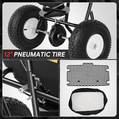 125 lbs / 60L Adjustable Walk-Behind Spreader <br> 12.9in. pneumatic tires