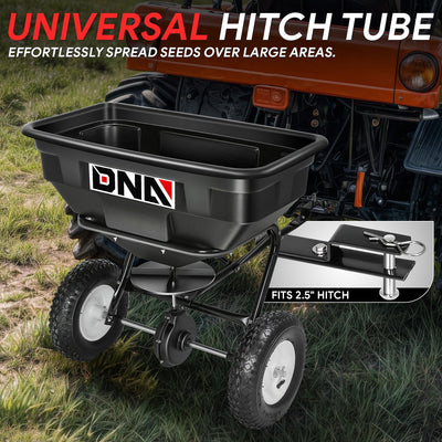 125 lbs (56kg) / 60L Spreader w/12.2 in. tires <br> Dimensions (in.): 29.5 L x 16.5 W x 13.4 H