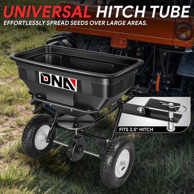 125 lbs (56kg) / 60L Spreader w/12.2 in. tires <br> Dimensions (in.): 29.5 L x 16.5 W x 13.4 H