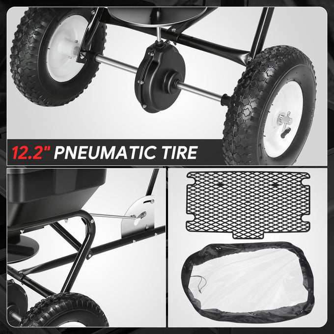 125 lbs (56kg) / 60L Spreader w/12.2 in. tires <br> Dimensions (in.): 29.5 L x 16.5 W x 13.4 H