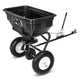 125 lbs (56kg) / 60L Spreader w/12.2 in. tires <br> Dimensions (in.): 29.5 L x 16.5 W x 13.4 H