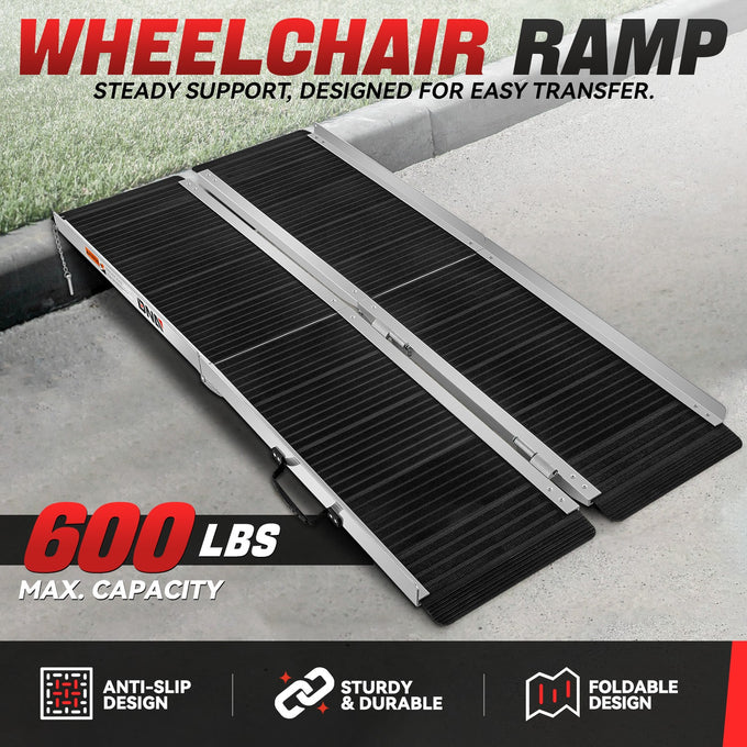 5FT L Anti-Slip Wheelchair Pad Ramp <BR> 5ft. L x 28.7 in. W