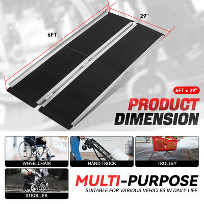 6FT L Anti-Slip Wheelchair Pad Ramp <BR> 6ft. L x 28.7 in. W
