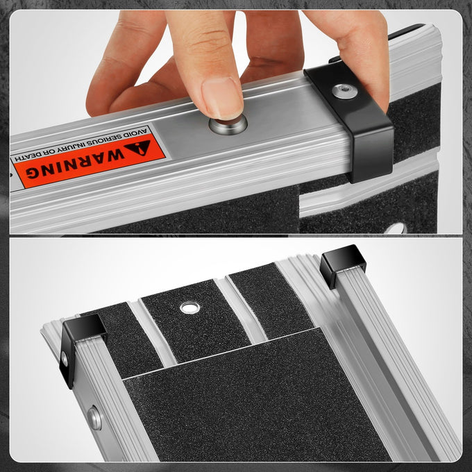 Portable Folding Aluminum Alloy Wheelchair Ramp <br> Adjustable Length from 41.4 in. to 72 in.