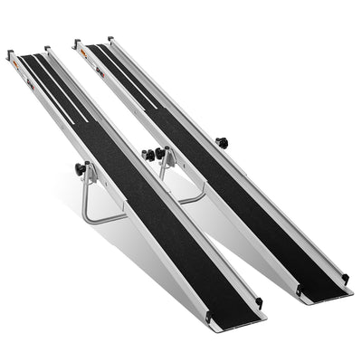 Portable Folding Aluminum Alloy Wheelchair Ramp <br> Adjustable Length from 54 in. to 96 in.