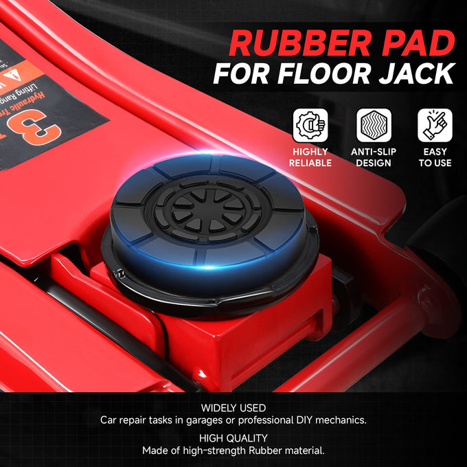 2PCS 4T 2 in. Rubber Floor Jack Pads <br> Dimension: 0.57 in. H X 2 in. Diameter
