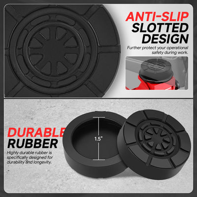 2PCS 4T 2 in. Rubber Floor Jack Pads <br> Dimension: 0.57 in. H X 2 in. Diameter