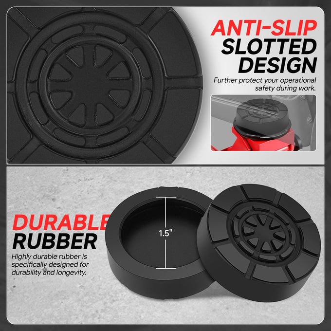 2PCS 4T 2 in. Rubber Floor Jack Pads <br> Dimension: 0.57 in. H X 2 in. Diameter