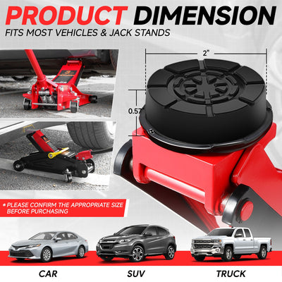 2PCS 4T 2 in. Rubber Floor Jack Pads <br> Dimension: 0.57 in. H X 2 in. Diameter
