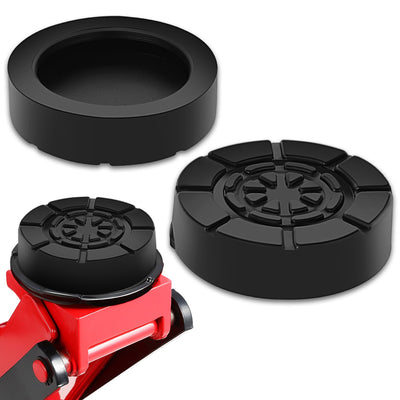 2PCS 4T 2 in. Rubber Floor Jack Pads <br> Dimension: 0.57 in. H X 2 in. Diameter