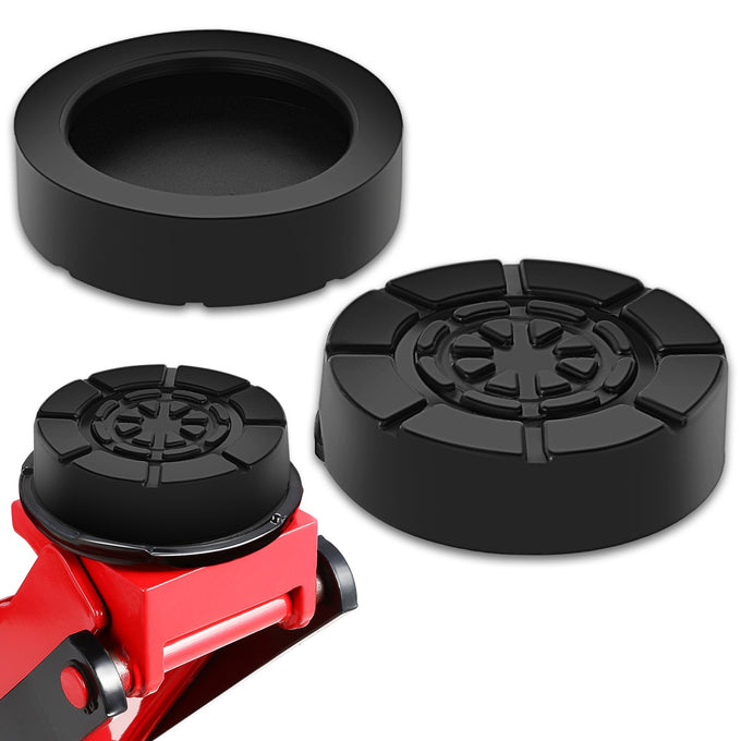 2PCS 4T 2 in. Rubber Floor Jack Pads <br> Dimension: 0.57 in. H X 2 in. Diameter