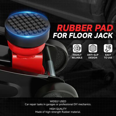 2PCS 4T 2.48 in. Rubber Floor Jack Pads <br> Dimension: 1.08 in. H X 2.48 in. Diameter